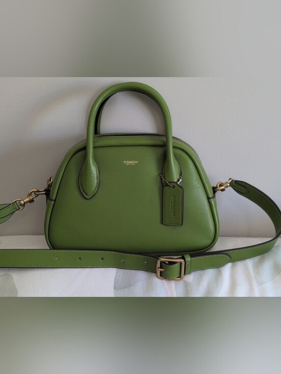 Coach Handbags - Coach Dark Lime Borough Bag